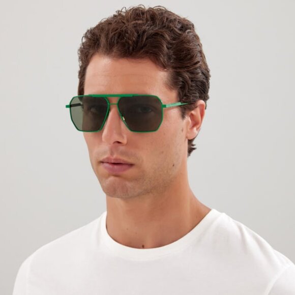 NEW BOTTEGA VENETA BV1012S 006 UNISEX GREEN AVIATOR SUNGLASSES BOTTEGA VENETA